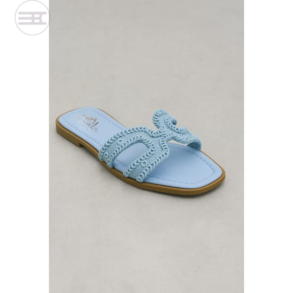 Hermes Women's Slippers - Modern and Elegant Design (Light Blue)