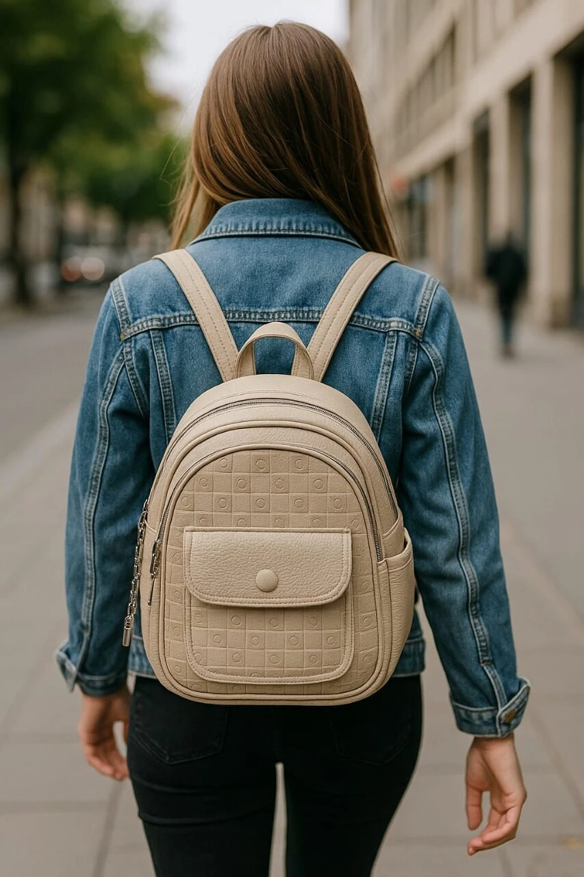 صورة واتساب بتاريخ 1447-01-05 في 11.34.02_c2b257fa Women’s Elegant Beige Faux Leather Backpack