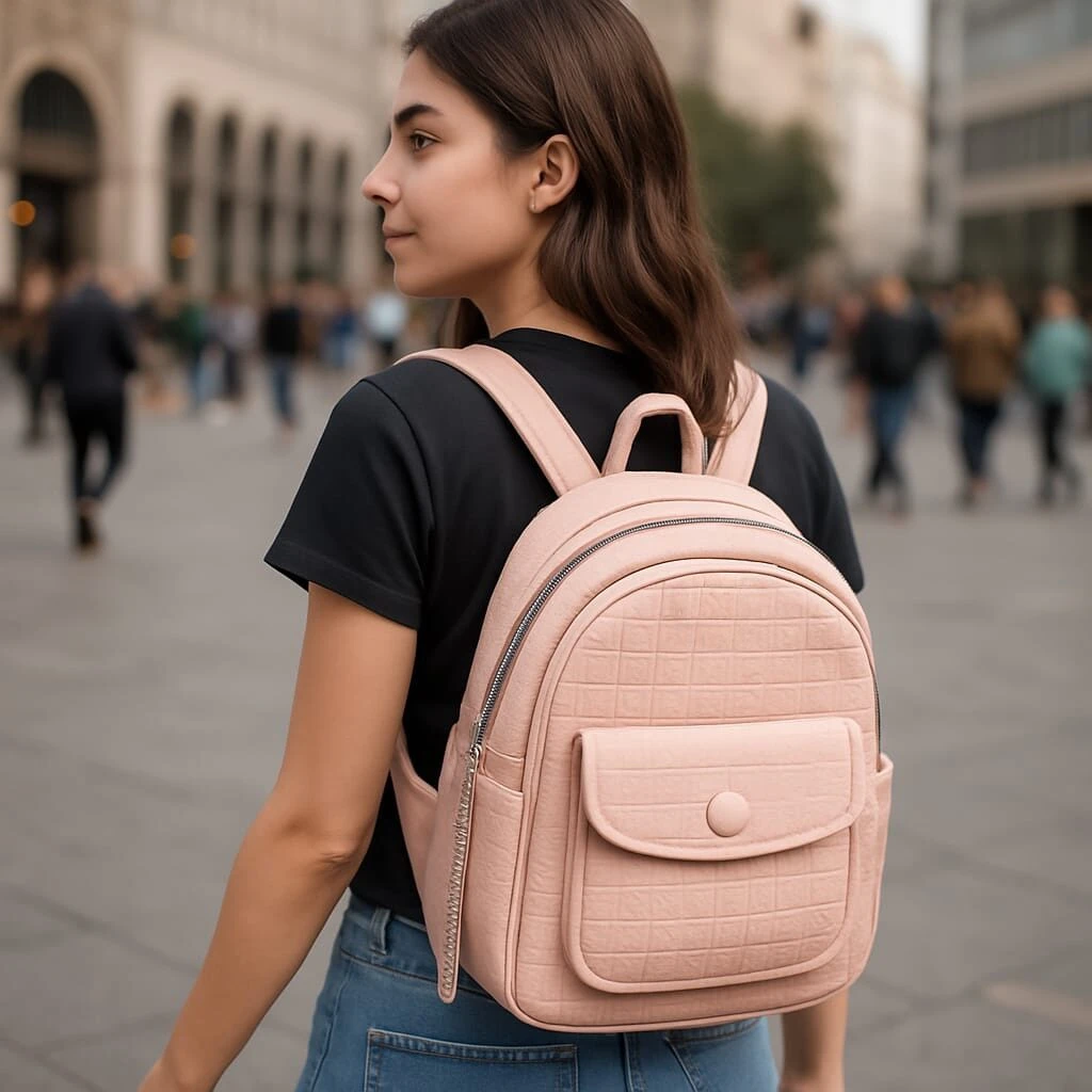 صورة واتساب بتاريخ 1447-01-05 في 11.34.04_4e2c2b6a شنطة ظهر نسائية كاجوال بلون وردي – تصميم أنيق وعملي