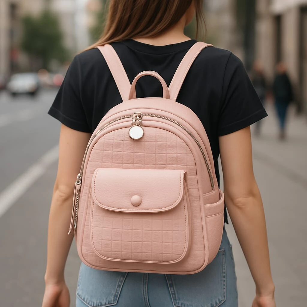 صورة واتساب بتاريخ 1447-01-05 في 11.34.04_f849b7d8 شنطة ظهر نسائية كاجوال بلون وردي – تصميم أنيق وعملي